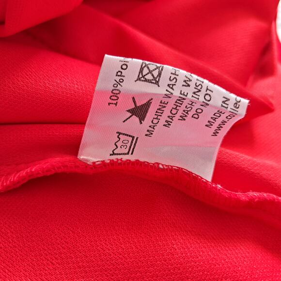 Collectif x Modcloth Retro Red Velvet Top Puff Sleeve Bow Size 14 Holiday Xmas - Picture 7 of 9